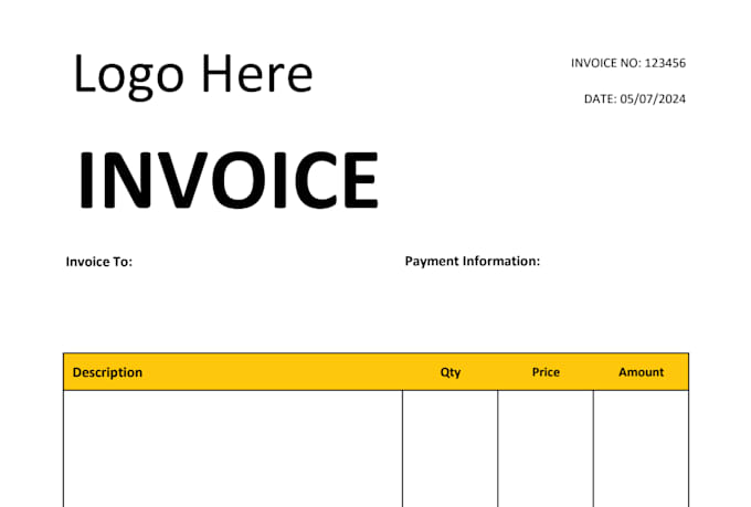 design a professional automated excel invoice template